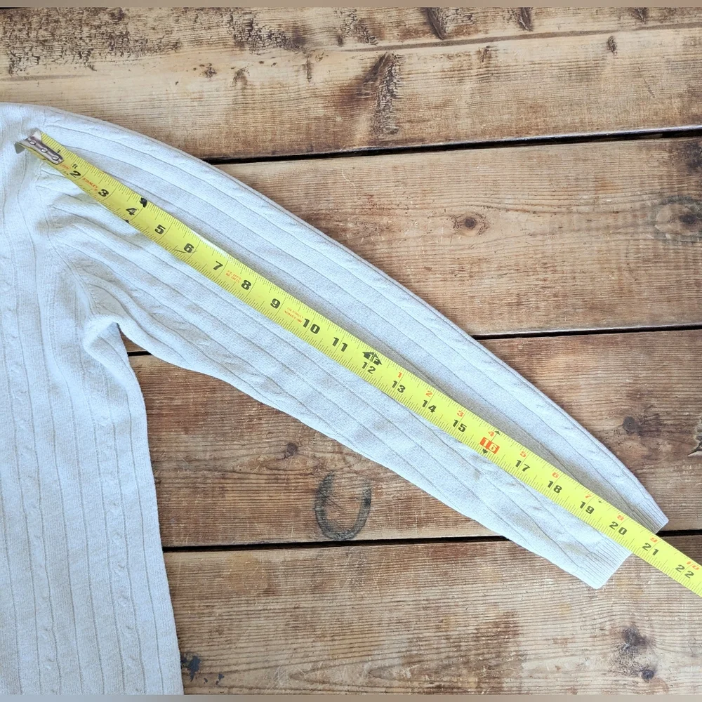 VINTAGE Kathy Froese Cream Cable Knit Cardigan Sweater - Picture 7 of 7